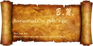 Borostyán Móric névjegykártya